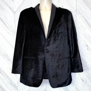 John Varvatos Star USA Velvet Blazer Tux Lapels Epaulettes Black Mens Size 44R